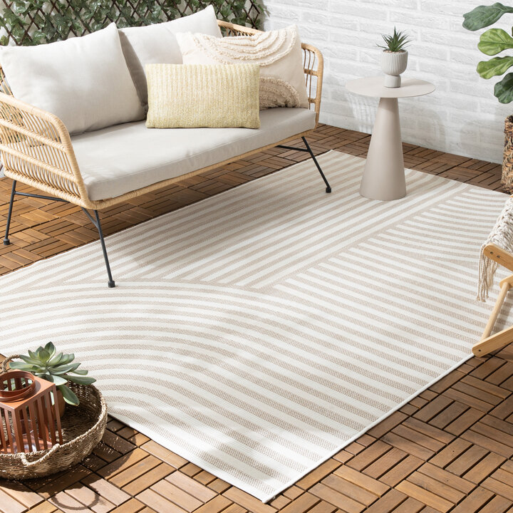 Dywan zewnętrzny - Capri Curves Beżowy/Kremowy