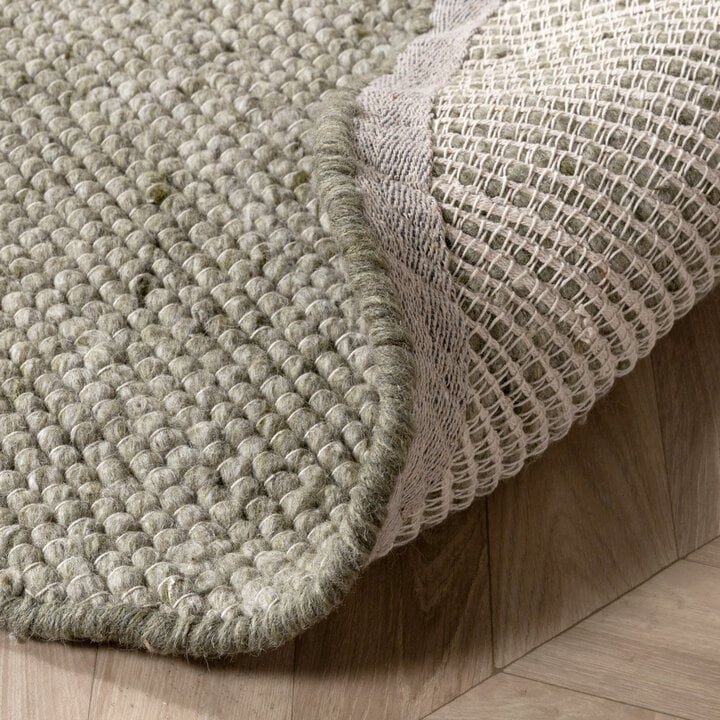 Dywan wełniany okrągły - Feline Oliwkowy/Melanż - 5