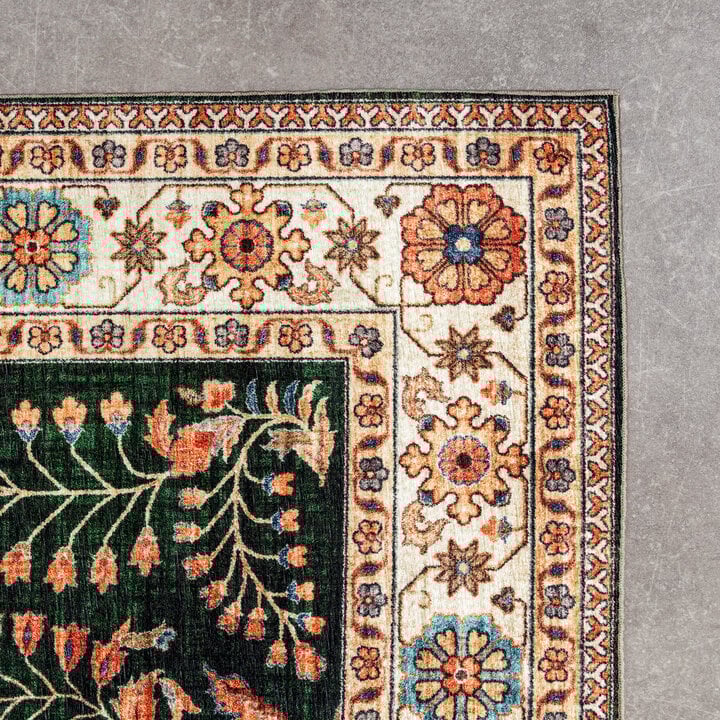 Dywan zewnętrzny vintage - Santo Flora Ciemnozielony - 3