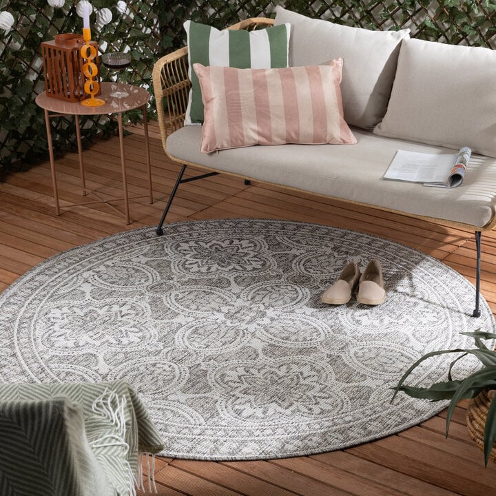 Dywan zewnętrzny okrągły - Summer Oriental Jasnoszary
