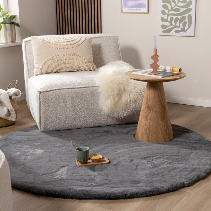 Dywan okrągły z długim włosiem - Comfy Supreme Antracyt