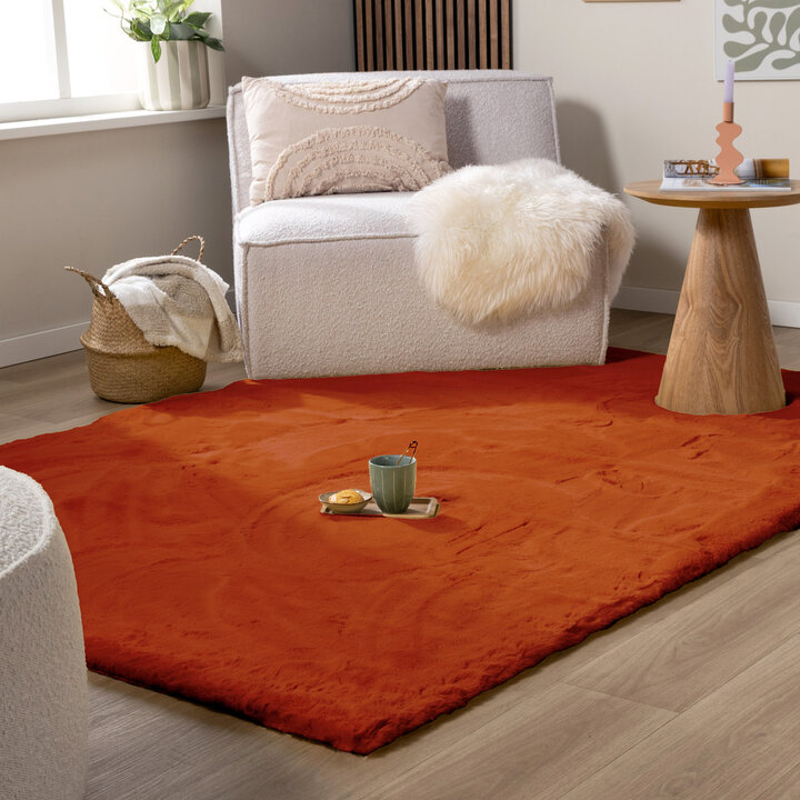 Miękki dywan z długim włosiem - Comfy Supreme Terakota