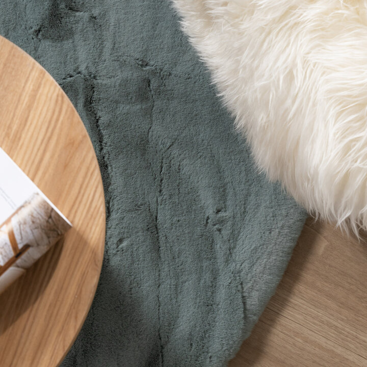 Dywan okrągły z długim włosiem - Comfy Supreme Niebieski/Zielony - 2