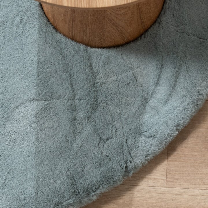 Dywan okrągły z długim włosiem - Comfy Supreme Niebieski/Zielony - 4