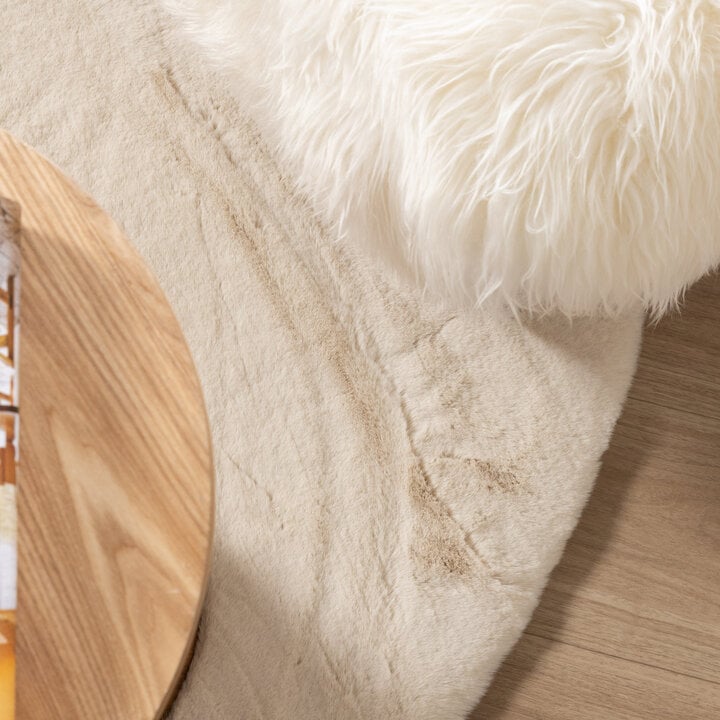 Dywan okrągły z długim włosiem - Comfy Supreme Kremowy - 2