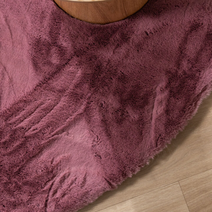 Dywan okrągły z długim włosiem - Comfy Supreme Ciemnoróżowy - 4