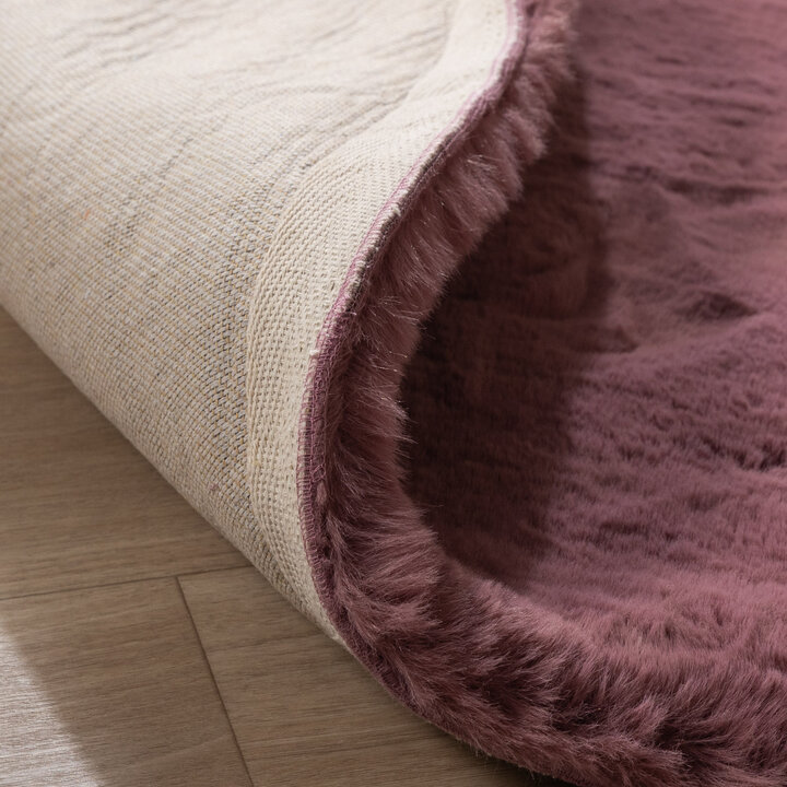 Dywan okrągły z długim włosiem - Comfy Supreme Ciemnoróżowy - 6