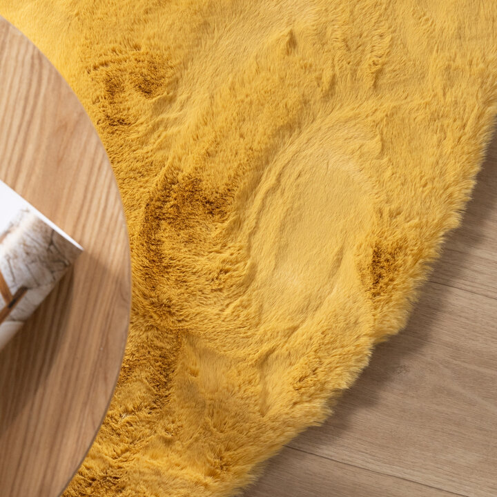 Dywan okrągły z długim włosiem - Comfy Supreme Żółty - 4