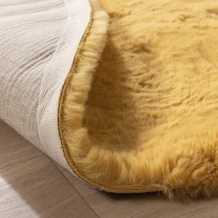 Dywan okrągły z długim włosiem - Comfy Supreme Żółty - 6
