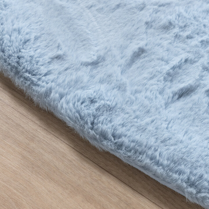 Dywan okrągły z długim włosiem - Comfy Supreme Jasnoniebieski - 5