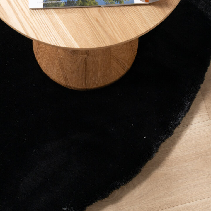 Dywan okrągły z długim włosiem - Comfy Supreme Czarny - 4