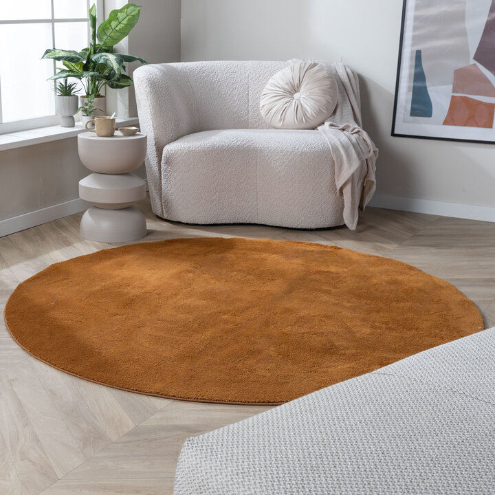 Dywan okrągły nadający się do prania - Vivid Terakota