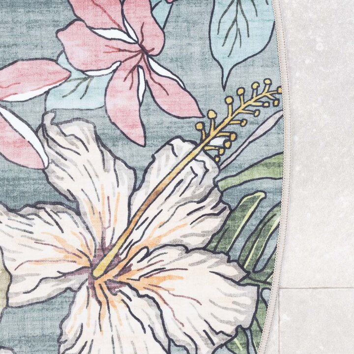 Dywan zewnętrzny okrągły - Poppy Oliwkowy - 4