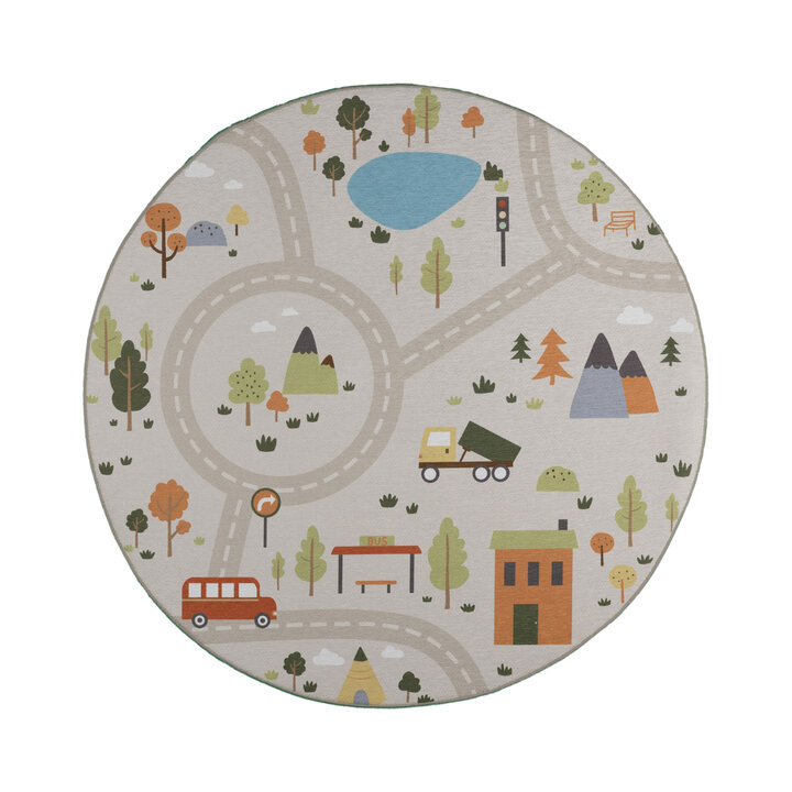 Okrągła mata do zabawy auto - Rocky Ride Szara - 1