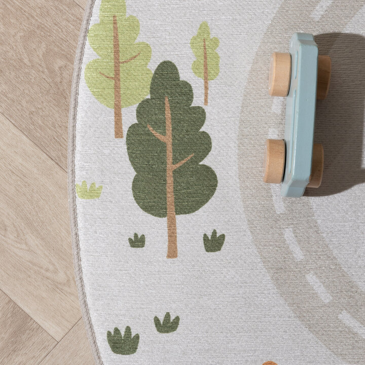 Okrągła mata do zabawy auto - Rocky Ride Szara - 5