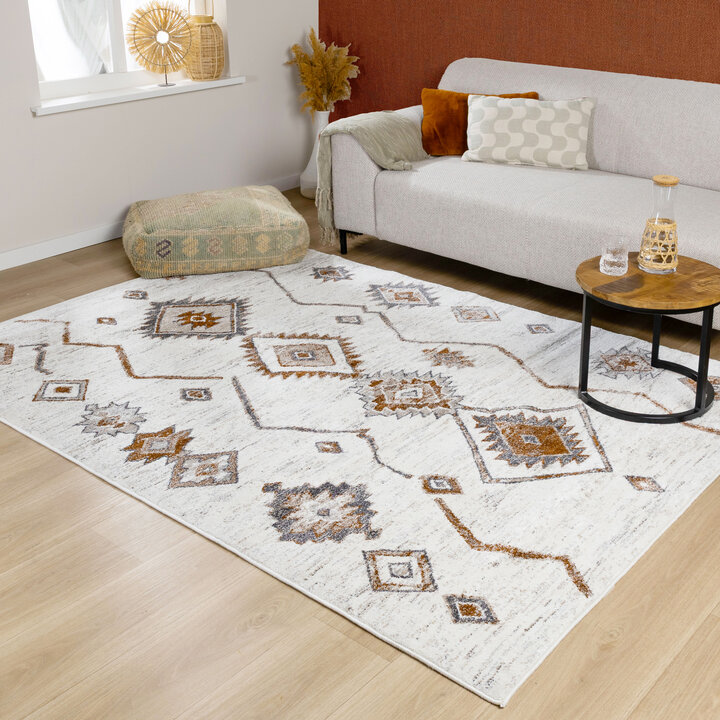 Dywan z długim włosiem - Blend Aztec Terakota