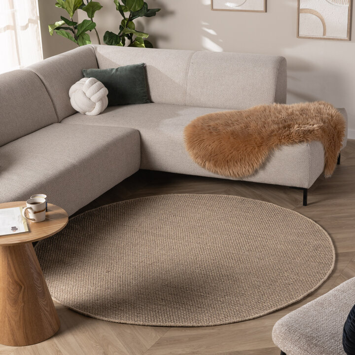 Dywan wełniany okrągły - Bliss Beżowy/Brązowy