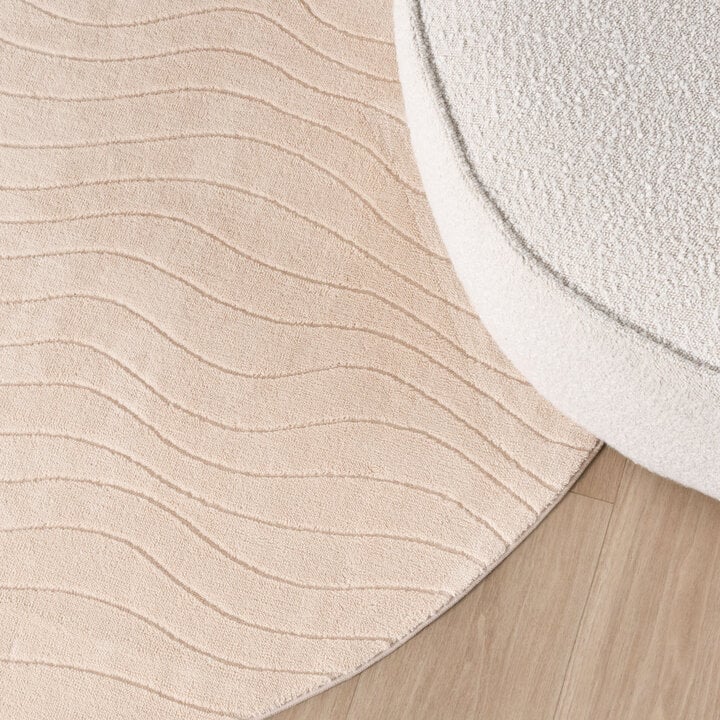 Dywan okrągły skandynawski - Charm Waves Beżowy - 2