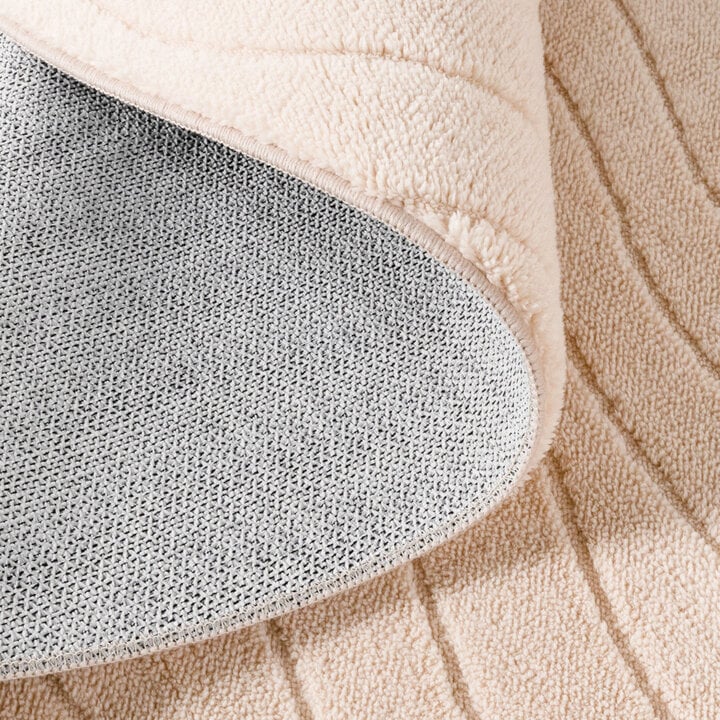 Dywan okrągły skandynawski - Charm Waves Beżowy - 6