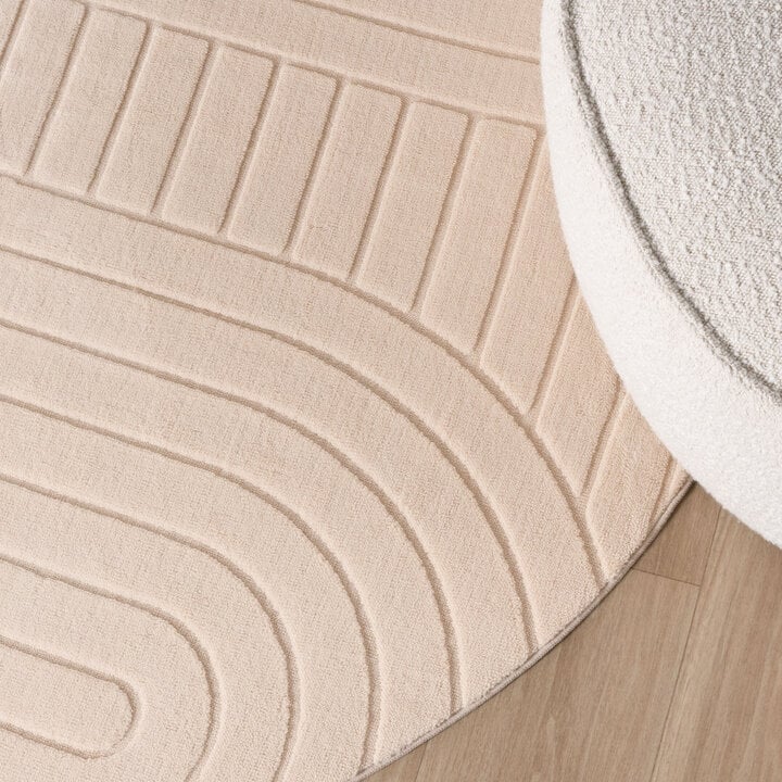Dywan okrągły skandynawski - Charm Arches Beżowy - 2