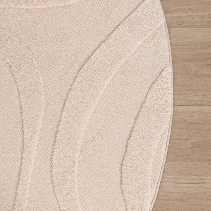 Dywan okrągły skandynawski - Charm Shapes Beżowy - 4