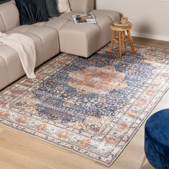 Dywan zewnętrzny - Cairo Medallion Ciemnoniebieski/Terakota