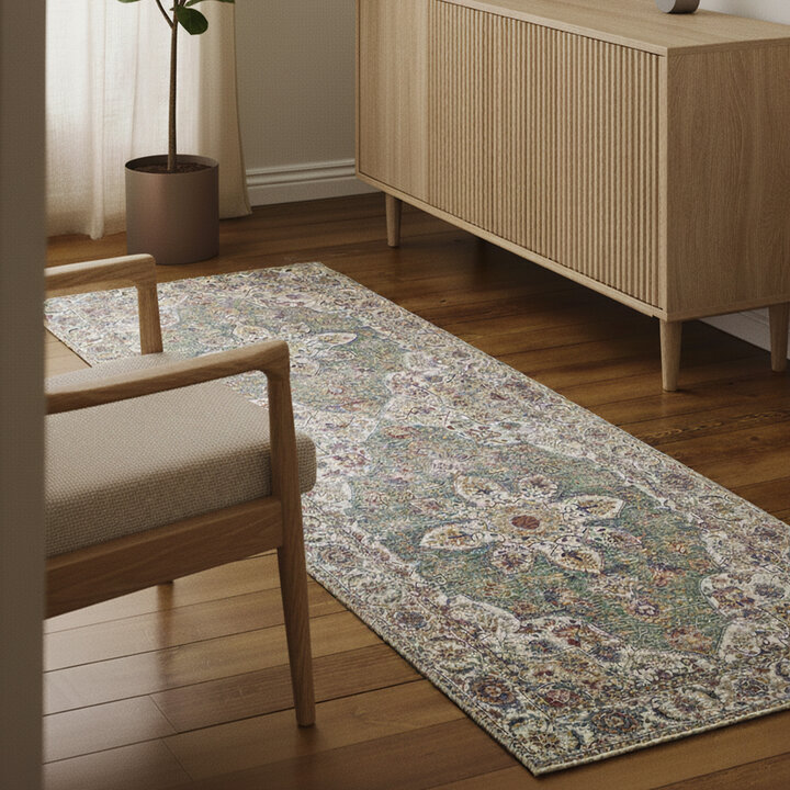 Chodnik nadający się do prania - Domingo Mandala Oliwkowy